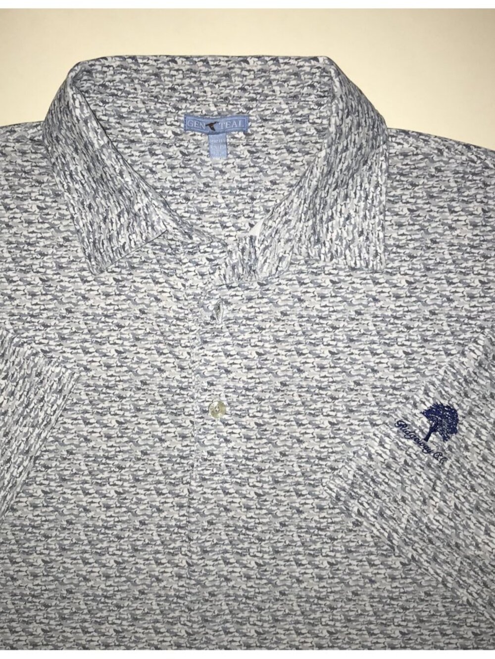 Men's Genteal Performance Fish Print Polo-Size XL